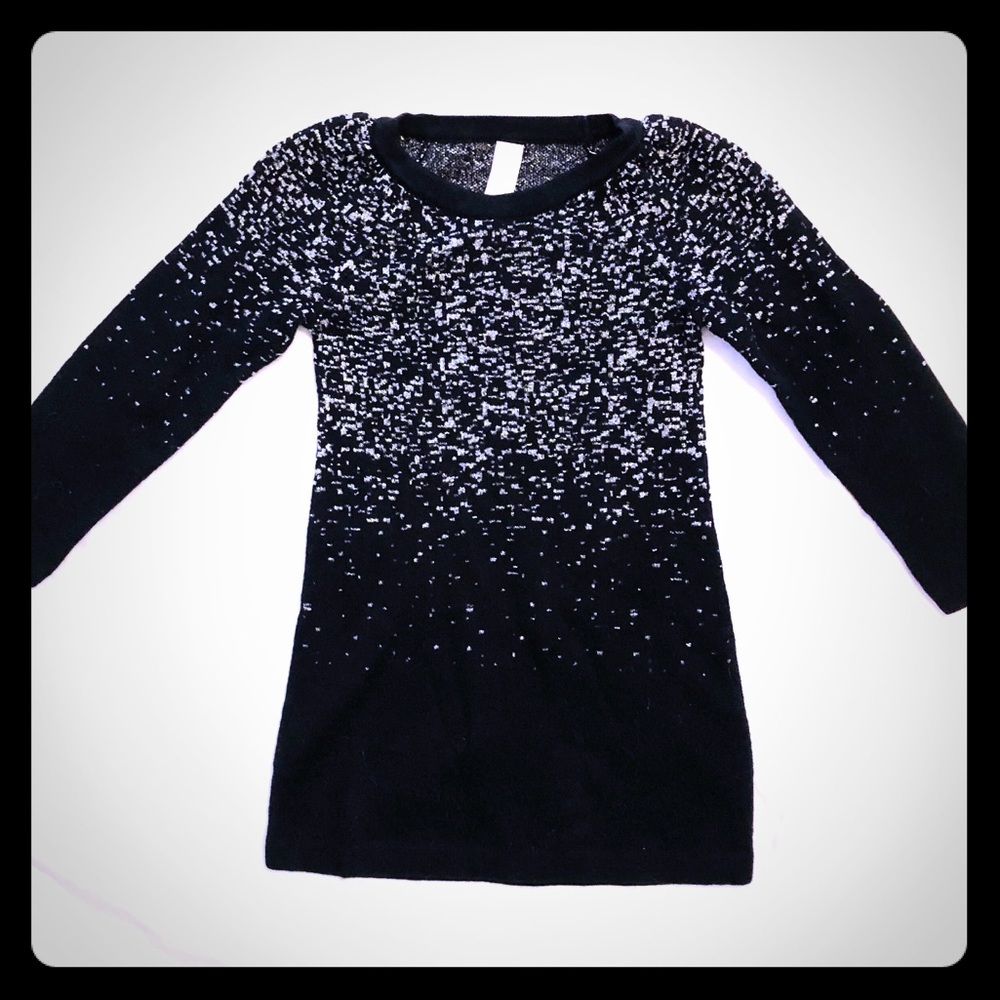 EUC black sweater dress with silver accents